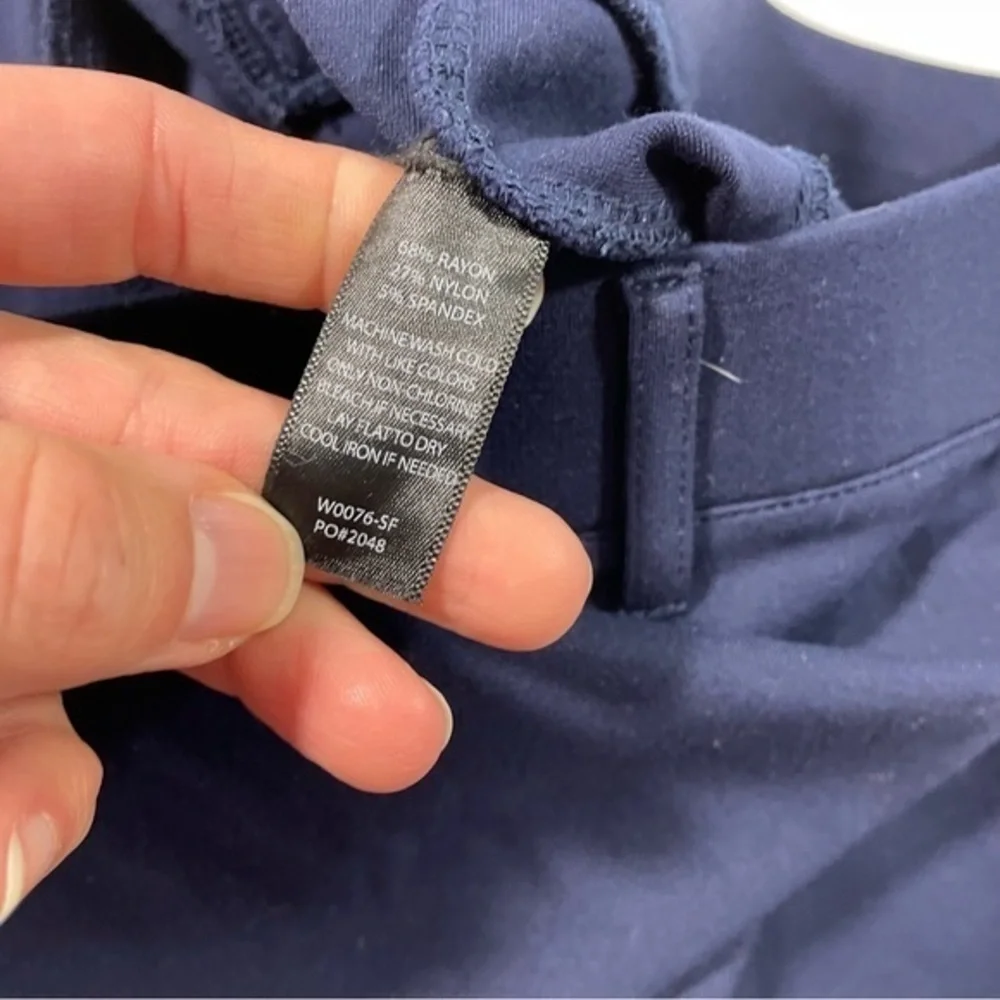 Betabrand Classic Straight Yoga Dress Pants Blue